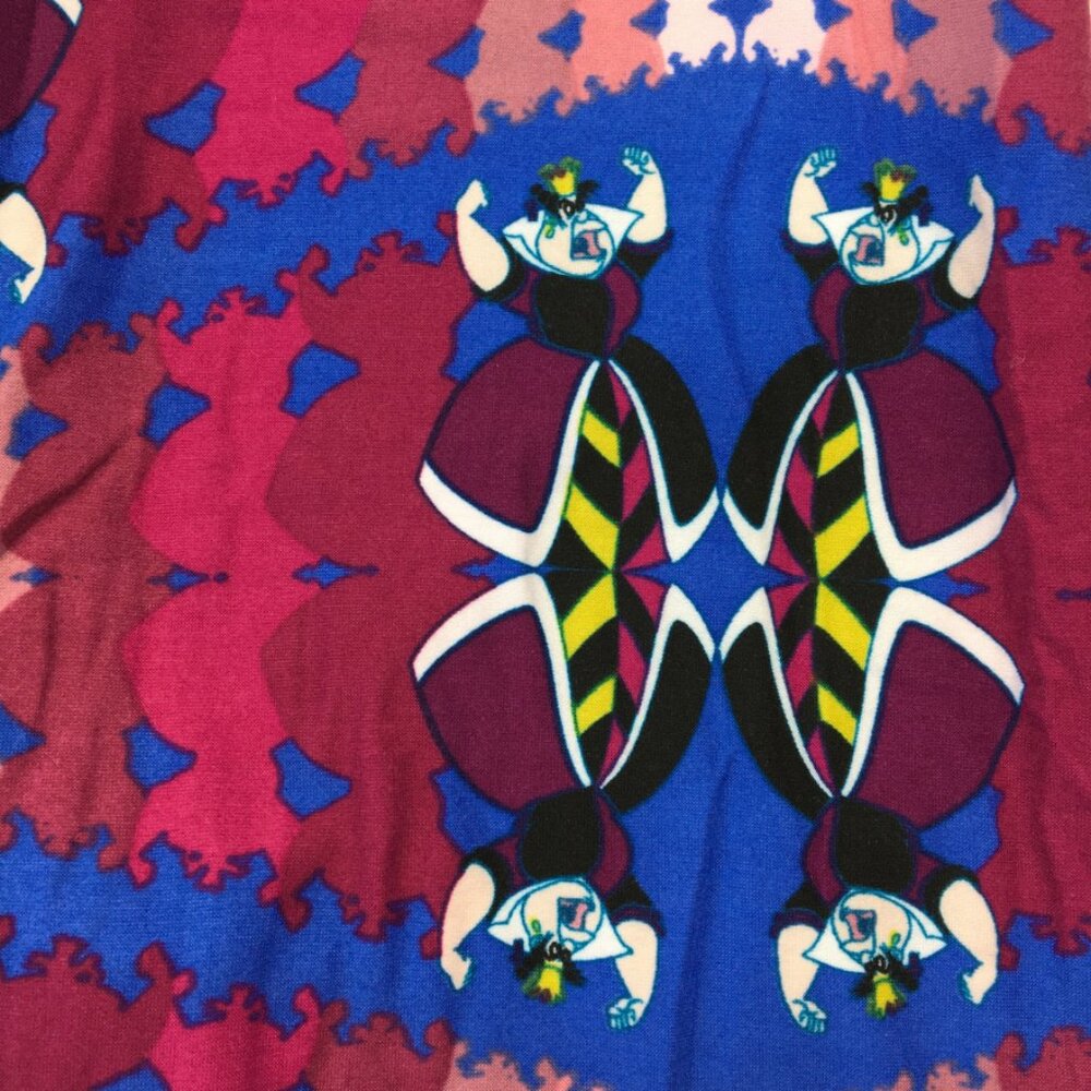 Regal Reflection Kaleidoscope Leggings (OS) — Bold Magenta & Sapphire Statement